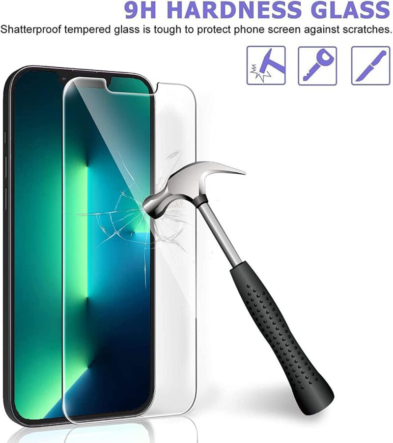 Ferilinso® 3 Pack Screen Protector for iPhone 13 Pro with 2 Pack Camera Lens Protector