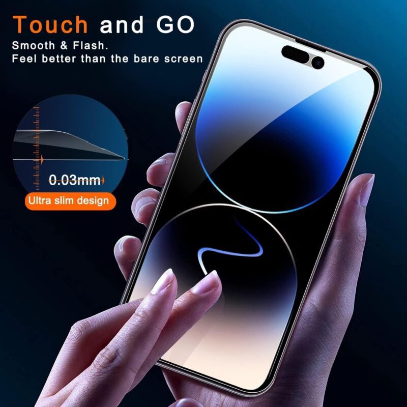 Ferilinso® [3+3 Pack] iPhone 14 Pro Max Privacy Screen Protector and Camera Lens Protector