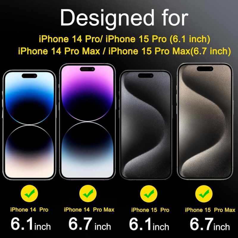 Ferilinso® [6 Pack] Camera Lens Protector for iPhone 14 Pro Max, 15 Pro Max, 14 Pro, 15 Pro