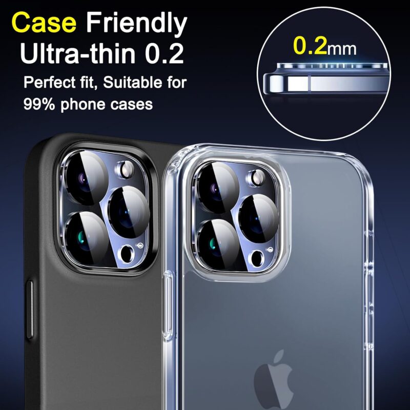 Ferilinso® [6 Pack] Camera Lens Protector for iPhone 14 Pro Max, 15 Pro Max, 14 Pro, 15 Pro