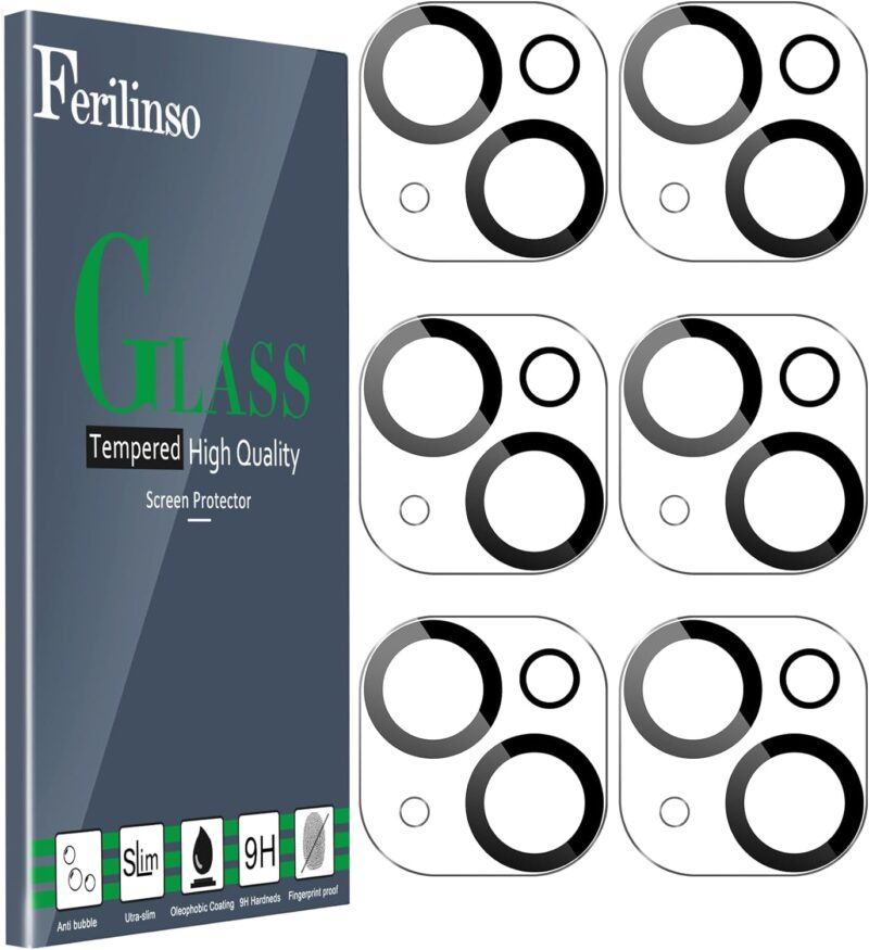 Ferilinso® Camera Lens Protectors for iPhone 14, 15, 14 Plus, 15 Plus, 13 Series