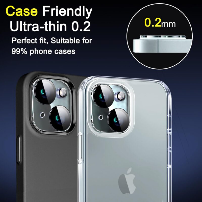 Ferilinso® Camera Lens Protectors for iPhone 14, 15, 14 Plus, 15 Plus, 13 Series