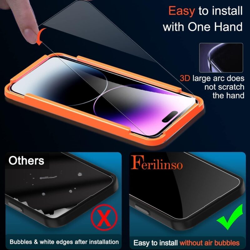 Ferilinso® iPhone 14 Plus & Pro Max Screen Protector 3 Pack